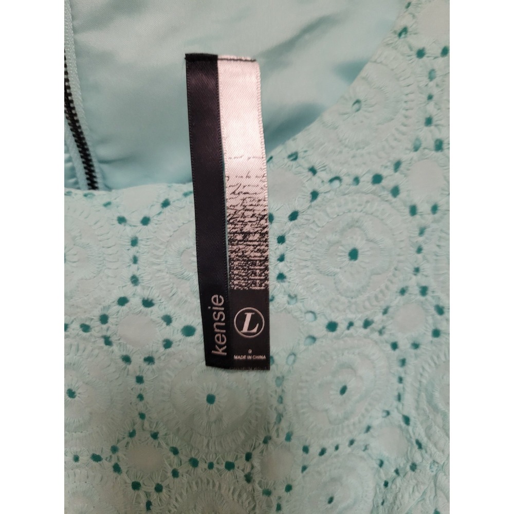 Kensie Eyelet Mint Green Dress Exposed Zipper Size XL - Picture 3 of 3